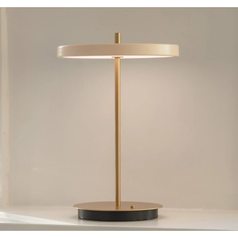 UMAGE Asteria Move Lampe à poser LED rechargeable blanc perle/laiton