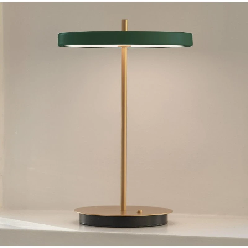 UMAGE Lampe à poser LED Asteria Move Vert Forêt/Laiton 31cm