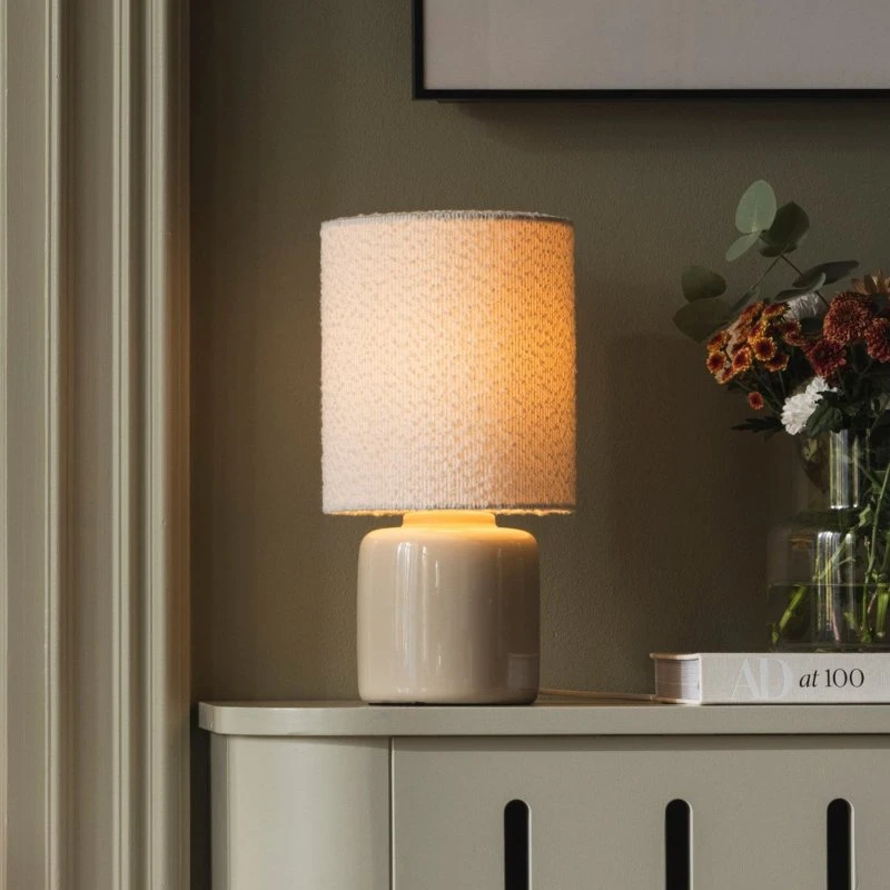 Globen Lighting Lampe de table Florian, blanc/beige, 39 cm