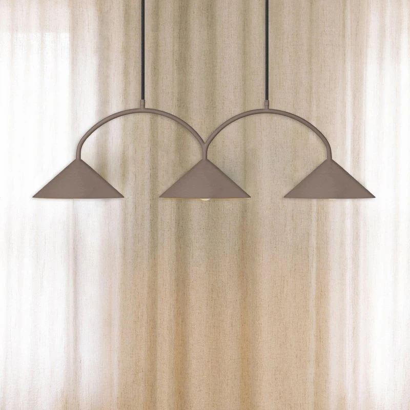 Globen Lighting Suspension CURVE - Marron, 3 lampes, 95 cm