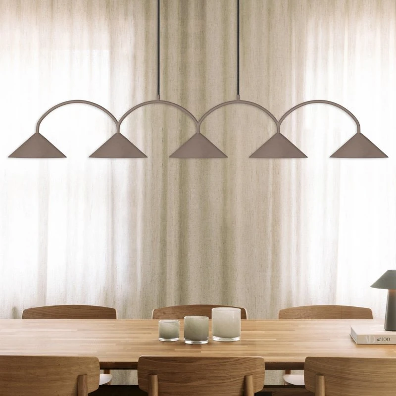 Globen Lighting Suspension CURVE 165 cm - Marron - 5 Lampes