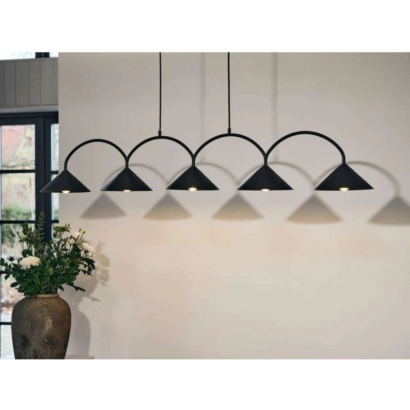 Globen Lighting Suspension Curve 5 Black - 5 Lampes - 165 cm