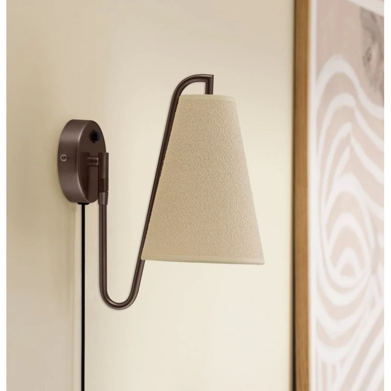Globen Lighting Applique murale Lou, bronze/blanc, Ø 14 cm