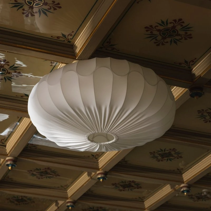 Globen Lighting Plafonnier BLADVERK Blanc Textile Ø 70 cm