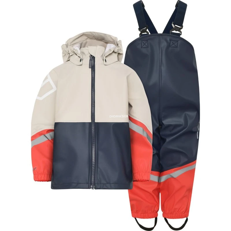 Didriksons Waterman Ensemble de Pluie Junior - Beige/Bleu Foncé