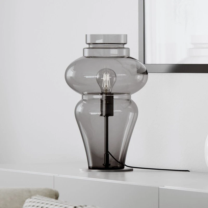 Lampe à poser Dolores Grey par Rydéns - Design Scandinave en Verre