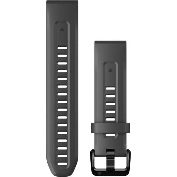 Garmin QuickFit® 20 - Bracelet en Silicone Gris pour Montre Fenix S