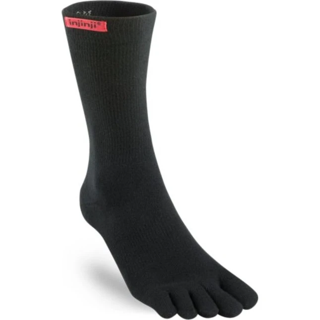 Injinji Original Weight Crew - Chaussettes de Sport Noires Unisexe
