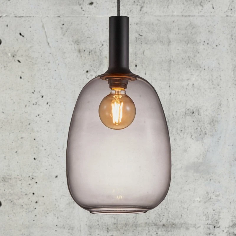 Nordlux Alton 23 Suspension Verre Fumée et Noir