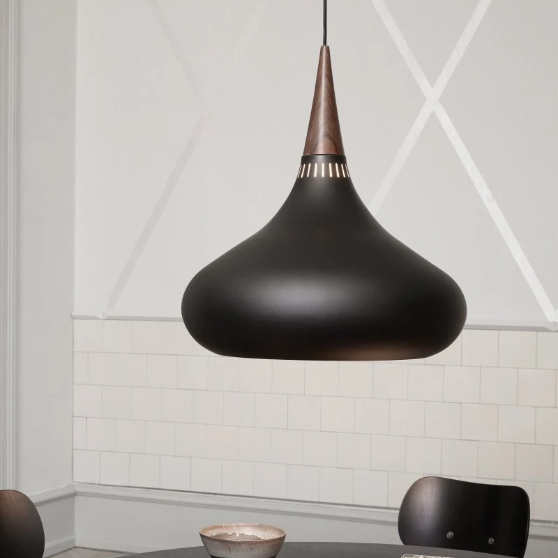 Fritz Hansen Suspension Orient P3 Noir et Bois de Rose Ø 50 cm