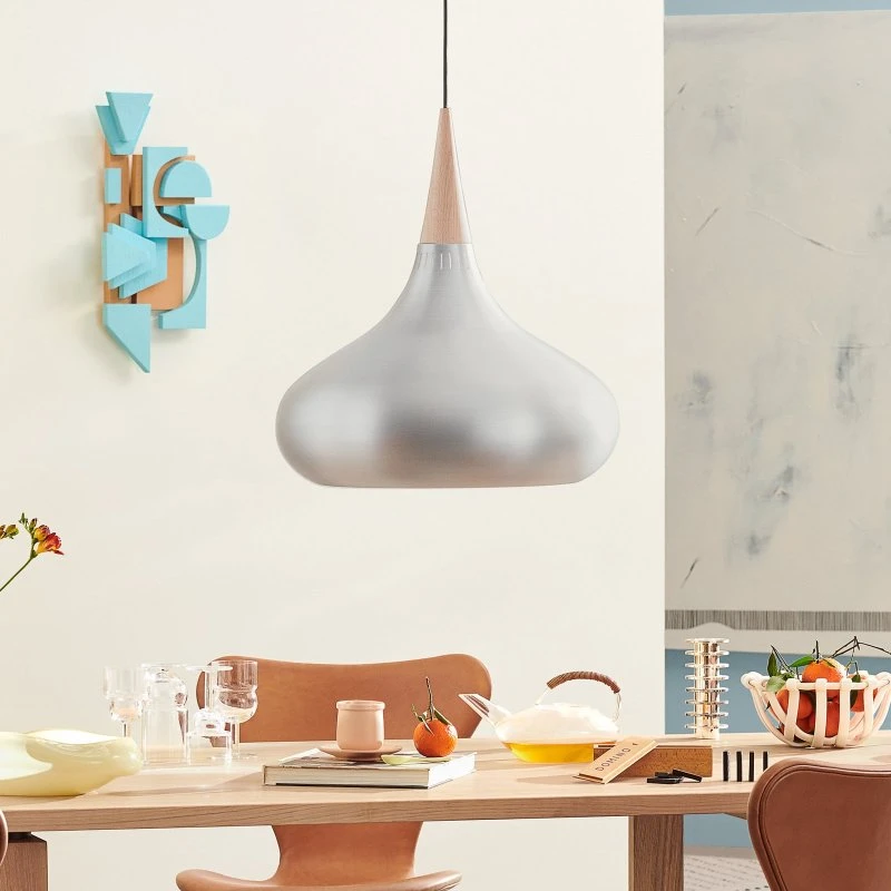 Fritz Hansen Suspension Orient P3 Aluminium et Chêne Ø 50 cm
