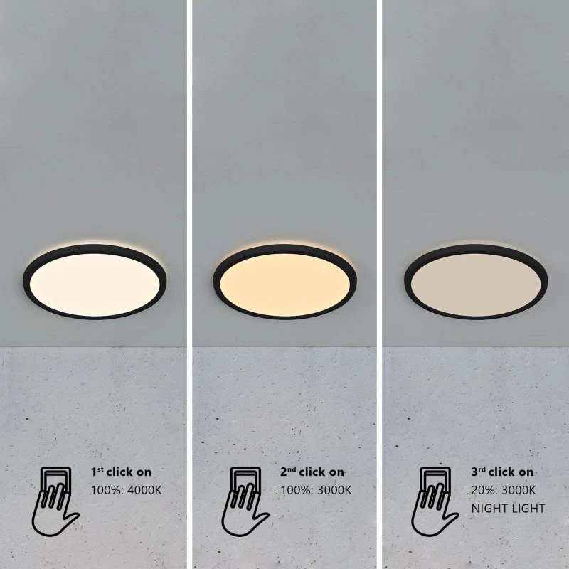 Nordlux Oja 29 Plafonnier LED IP54 Noir - Moodmaker