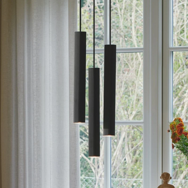 Nordlux Vico 3 Suspension Noire - Design Scandinave Minimaliste