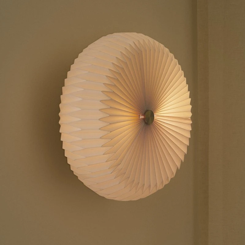 Nordlux Belloy Plafonnier Ø40 Blanc - Abat-jour en Papier Plissé