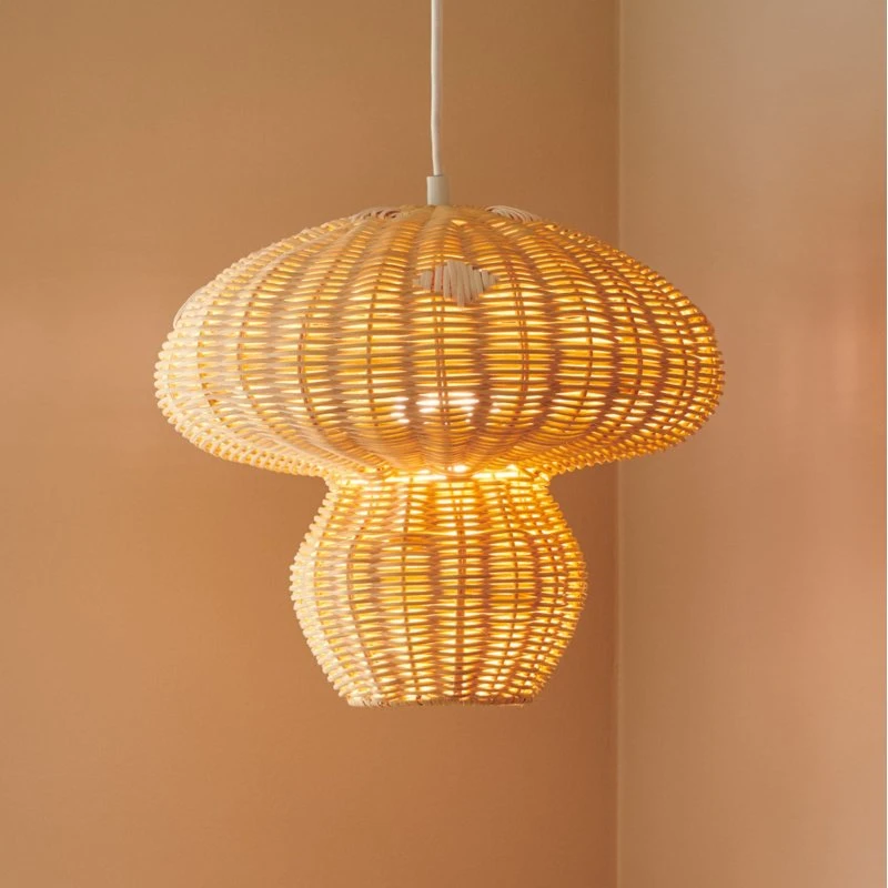 Nordlux Allie Suspension en Rotin Naturel - Forme Champignon