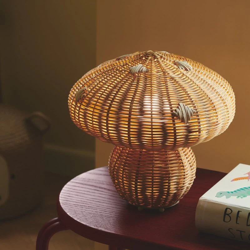 Nordlux Lampe de Table Allie Nature - Rotin et Laiton