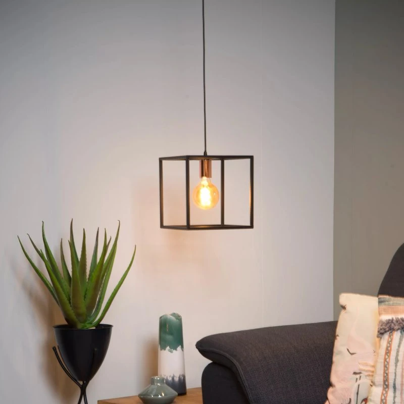 Lucide ARTHUR - Suspension Cubiste - Noir et Cuivre - E27