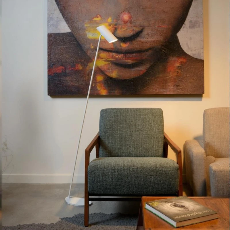 Lucide Hester - Lampadaire de lecture blanc - 1xGU10
