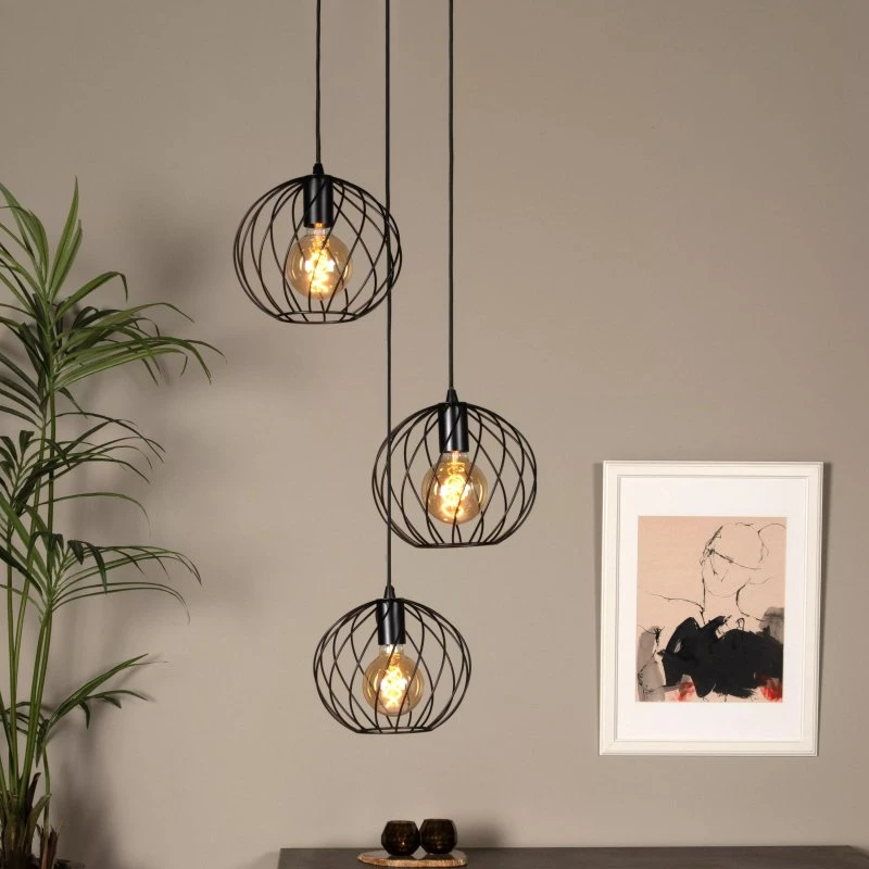 Lucide Danza - Suspension Ronde Ø 50 cm - Noir