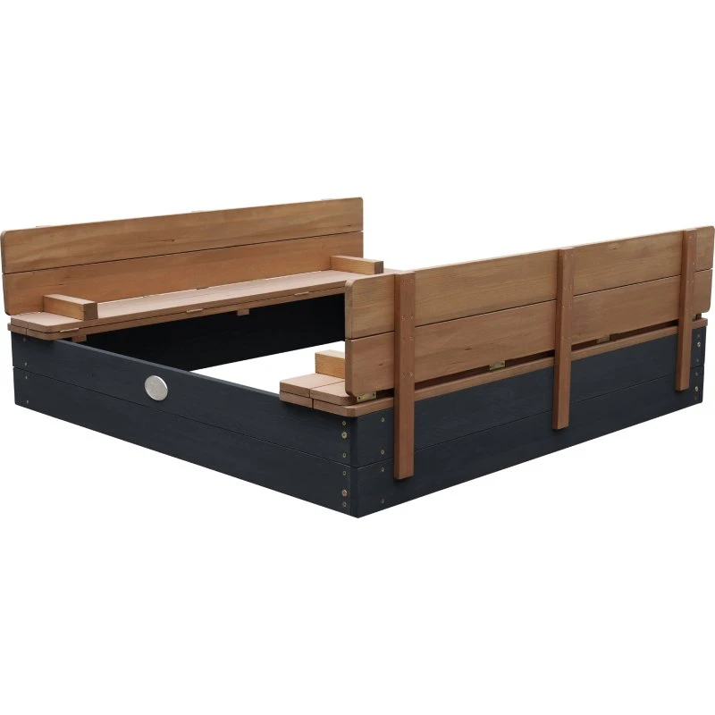 AXI Ella XL - Bac à sable 120x120 cm Anthracite/Marron