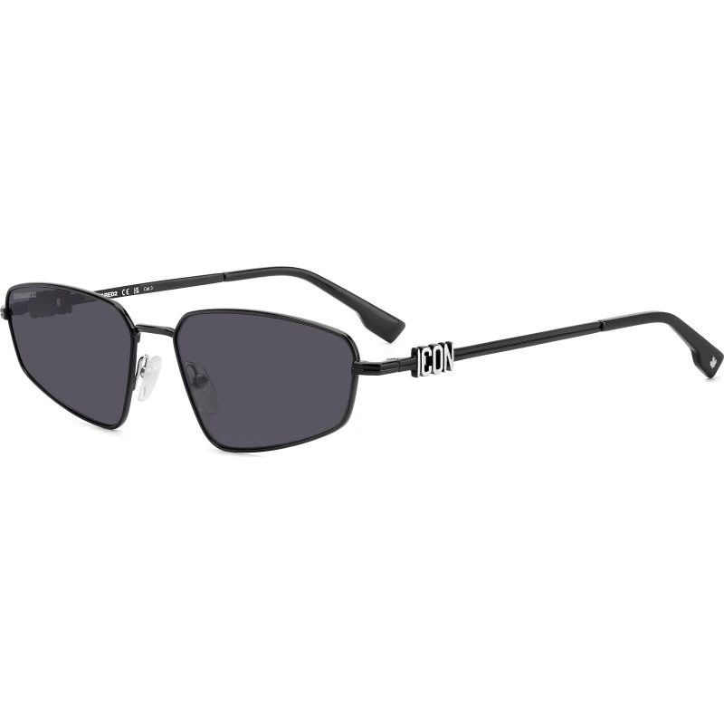 Dsquared2 Icon 0015/s Lunettes de Soleil Homme Géométriques Noires