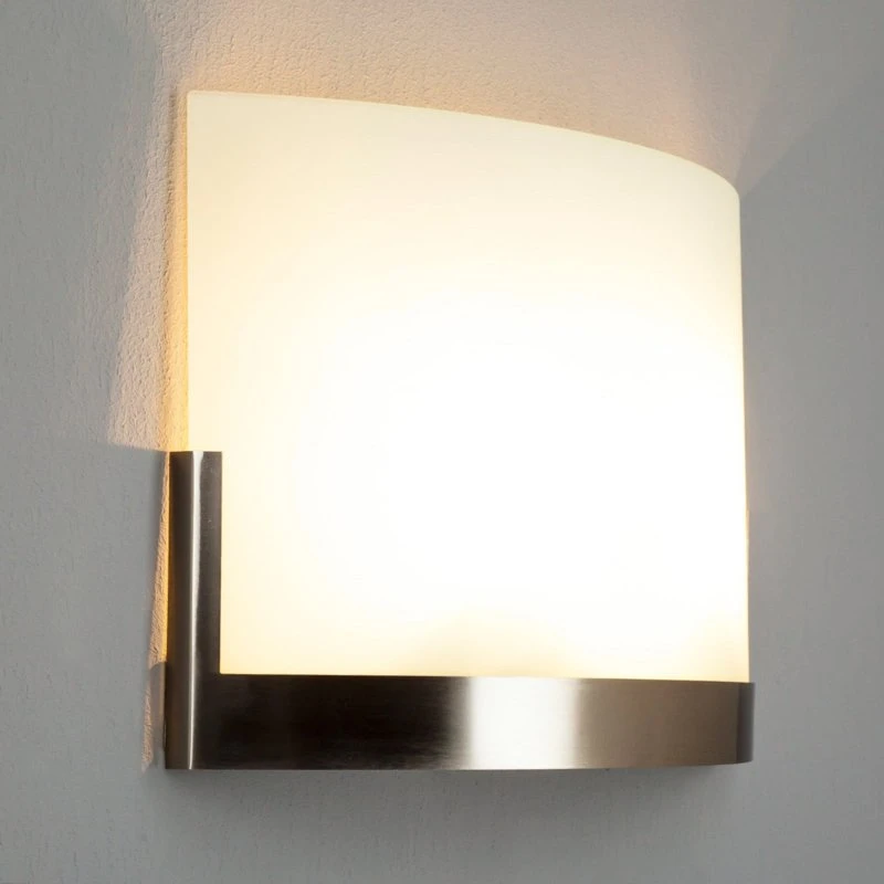 Applique murale Lindby Karla, Blanc/Nickel, Verre Satiné, 35 cm