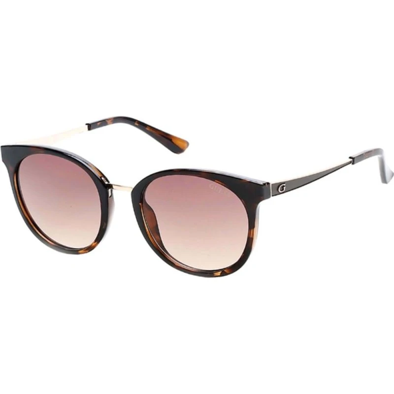 Guess GU7459 Lunettes de Soleil Rondes Havane pour Femme