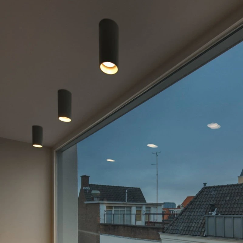 SLV Asto Tube Spot en Saillie Noir - GU10 Dimmable