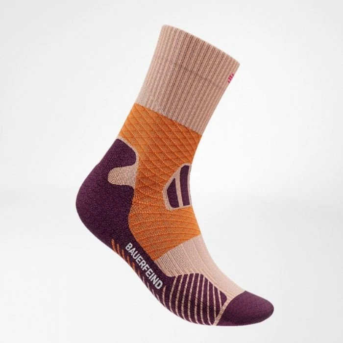 Bauerfeind Chaussettes Trail Run Mid Cut Femme - Orange