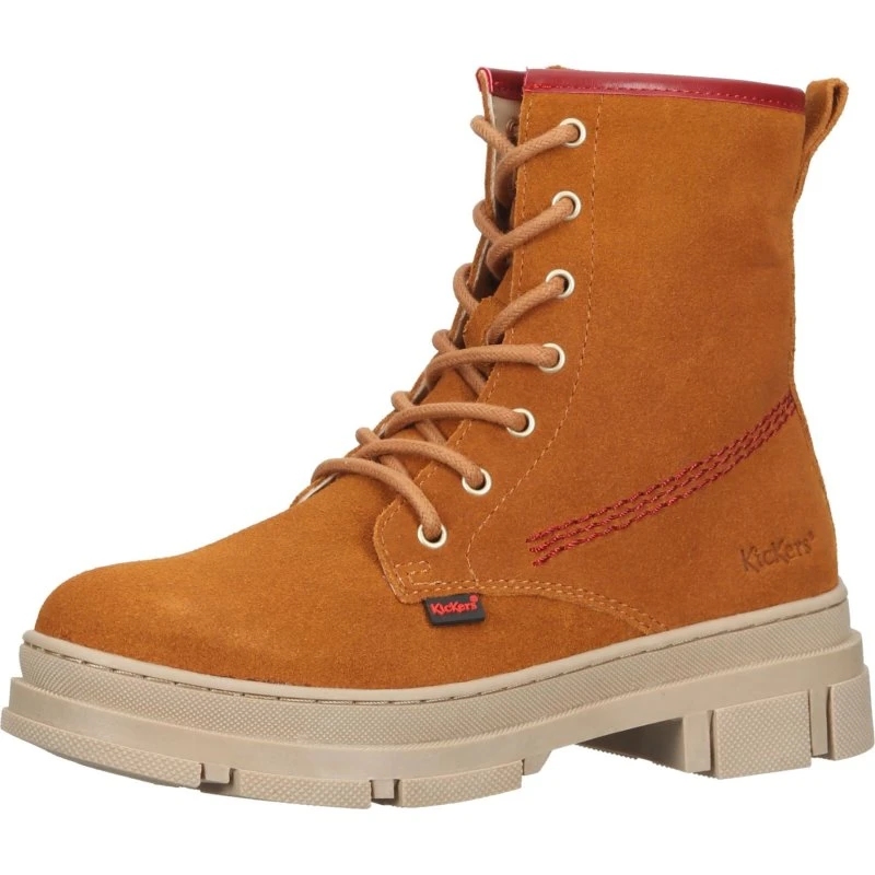 Bottines Kickers Marron à Lacets pour Filles