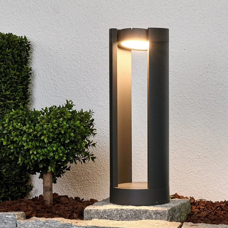 Lucande Borne Extérieure LED Dylen, Aluminium, Graphite, 50 cm