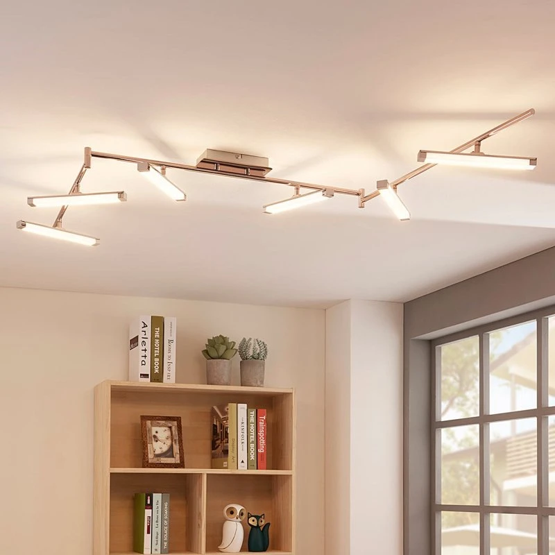 Plafonnier LED Lindby Pilou, Dimmable, Chrome