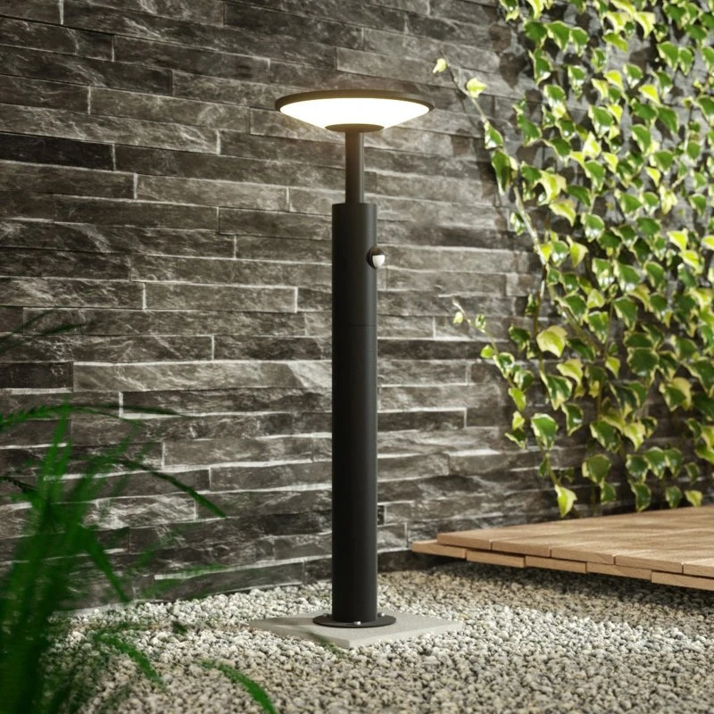 Borne lumineuse LED Fenia Lucande, 60 cm, Anthracite, avec détecteur