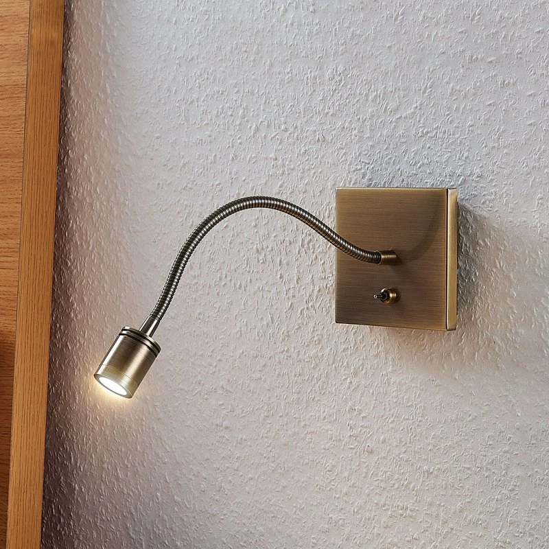 Applique Murale LED Lindby Mayar - Laiton - Lampe de Lecture