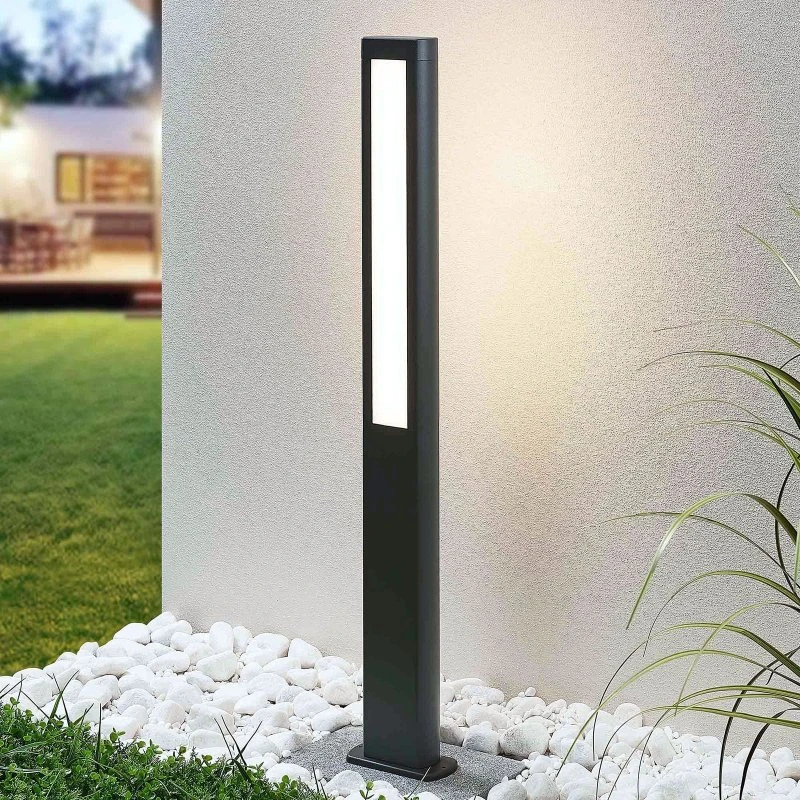 Borne lumineuse extérieure Lucande Mhairi, Aluminium, Gris Anthracite