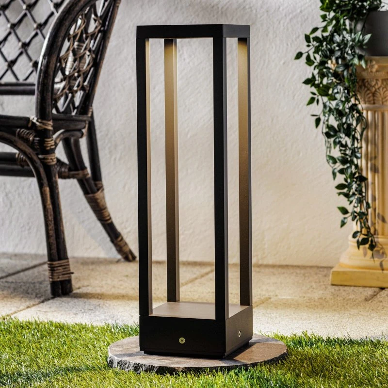 Lucande Borne Extérieure LED Carlota - Anthracite - 50 cm