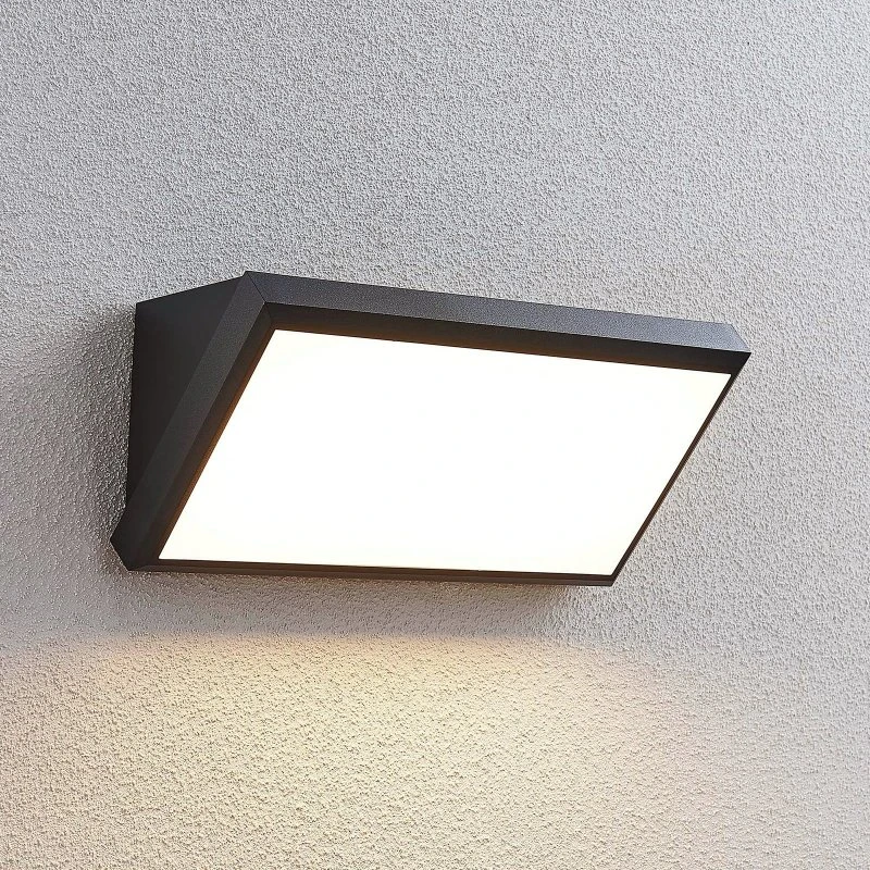 Applique murale extérieure LED Lindby Abby - Noir/Gris foncé