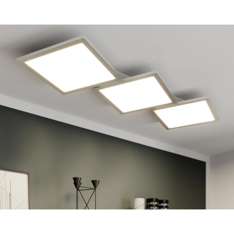 Lucande Ilira Plafonnier LED Dimmable Gris et Argent