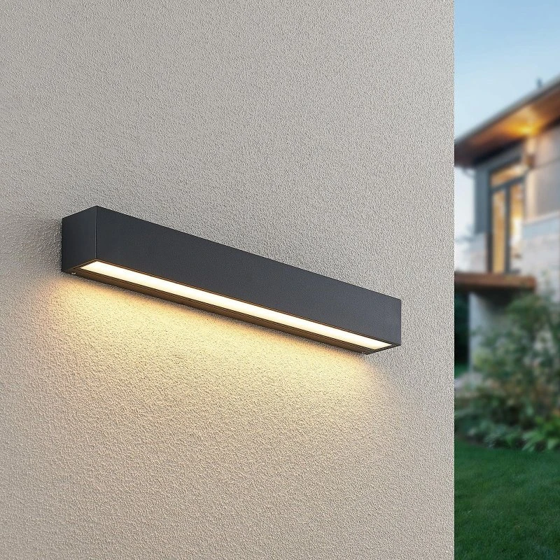 Applique murale extérieure LED Lucande Lengo, Anthracite, IP65