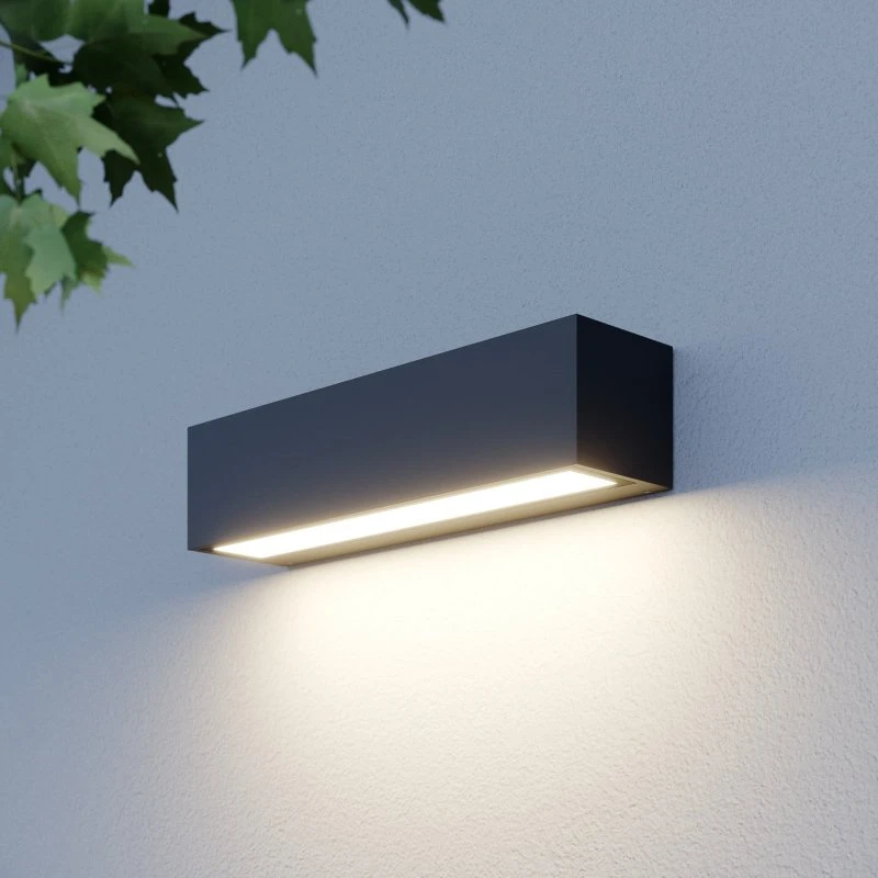 Lucande Lengo Applique Murale Extérieure LED - Anthracite - 25 cm
