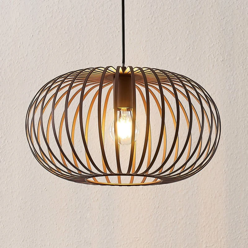 Lindby Suspension Nahele - Métal Brun - Style Cage Vintage
