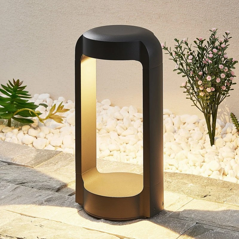 Borne extérieure LED Lucande Habsa, Anthracite, 30 cm