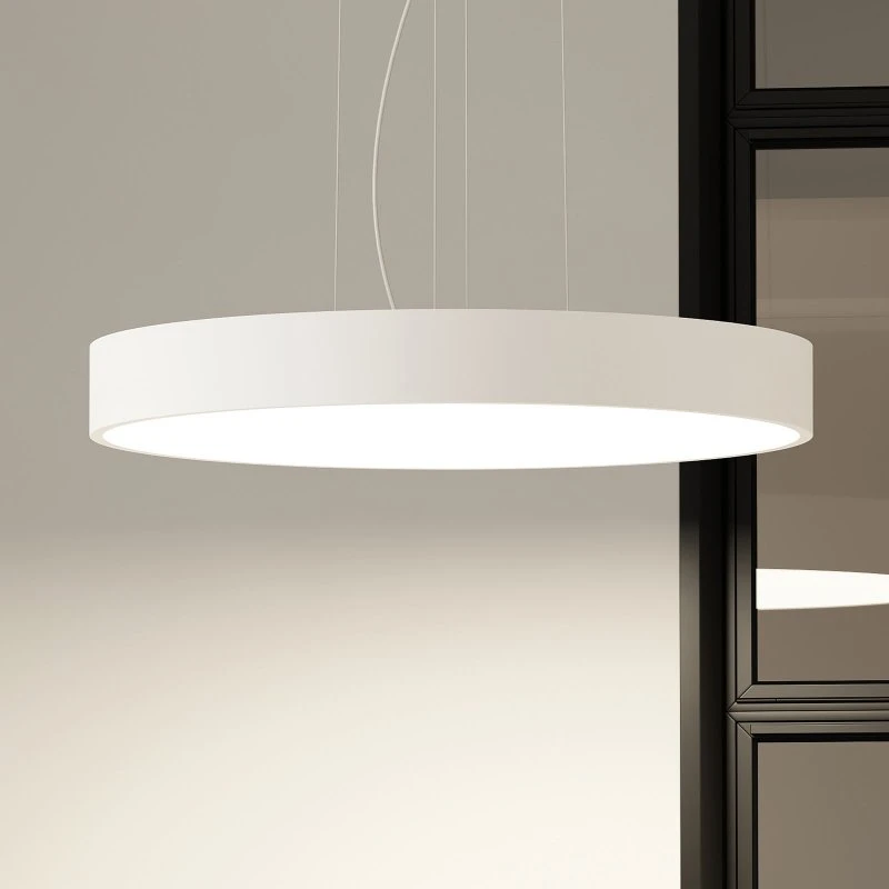 Arcchio Suspension LED Noabelle, Ø 80 cm, Blanc, Métal