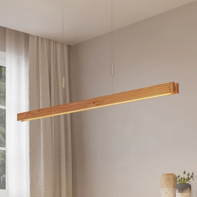 Lindby Alimara Suspension LED en Bois Clair - Dimmable