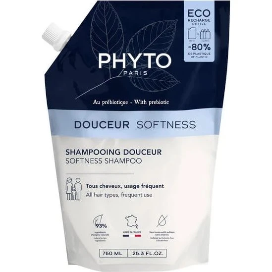 Phyto Softness Shampooing Prébiotiques et Lait d'Avoine, Recharge 750 ml