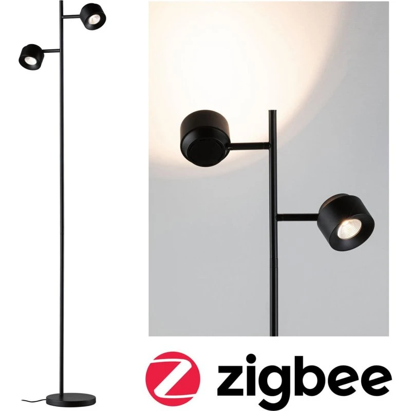 Paulmann Puric Pane ZigBee Lampadaire LED Noir Dimmable