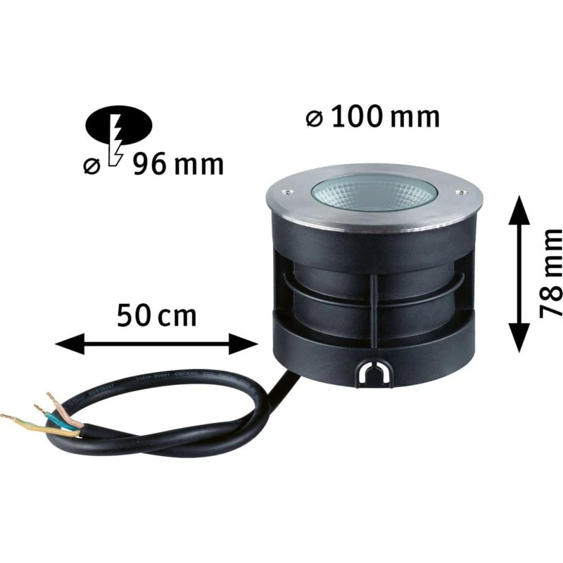Paulmann Vanea Spot Encastré LED IP67 - Aluminium Gris - Ø 10cm
