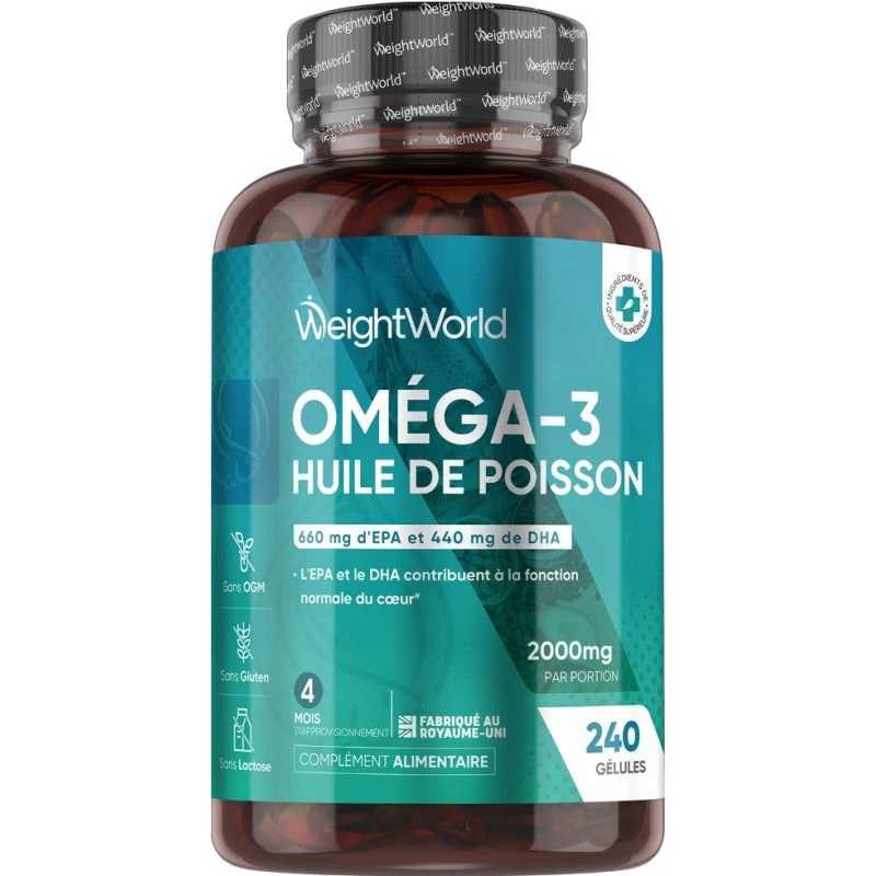 WeightWorld Oméga-3 2000mg 240 Gélules