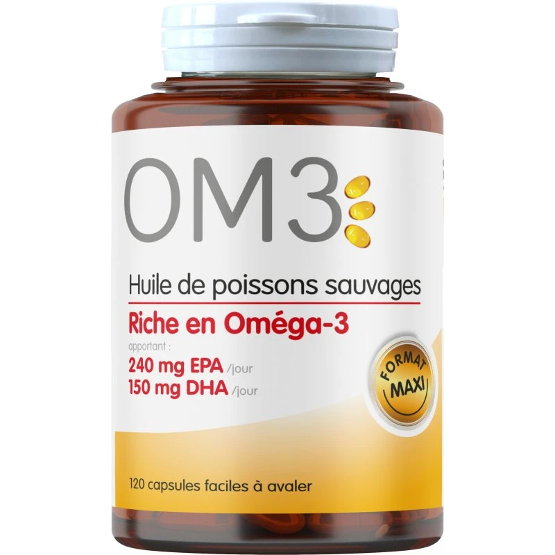 OM3 Huile de Poissons Sauvages 120 Capsules