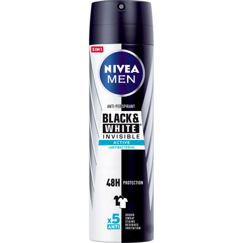 Nivea Men Black & White Invisible Active Spray 200 ml